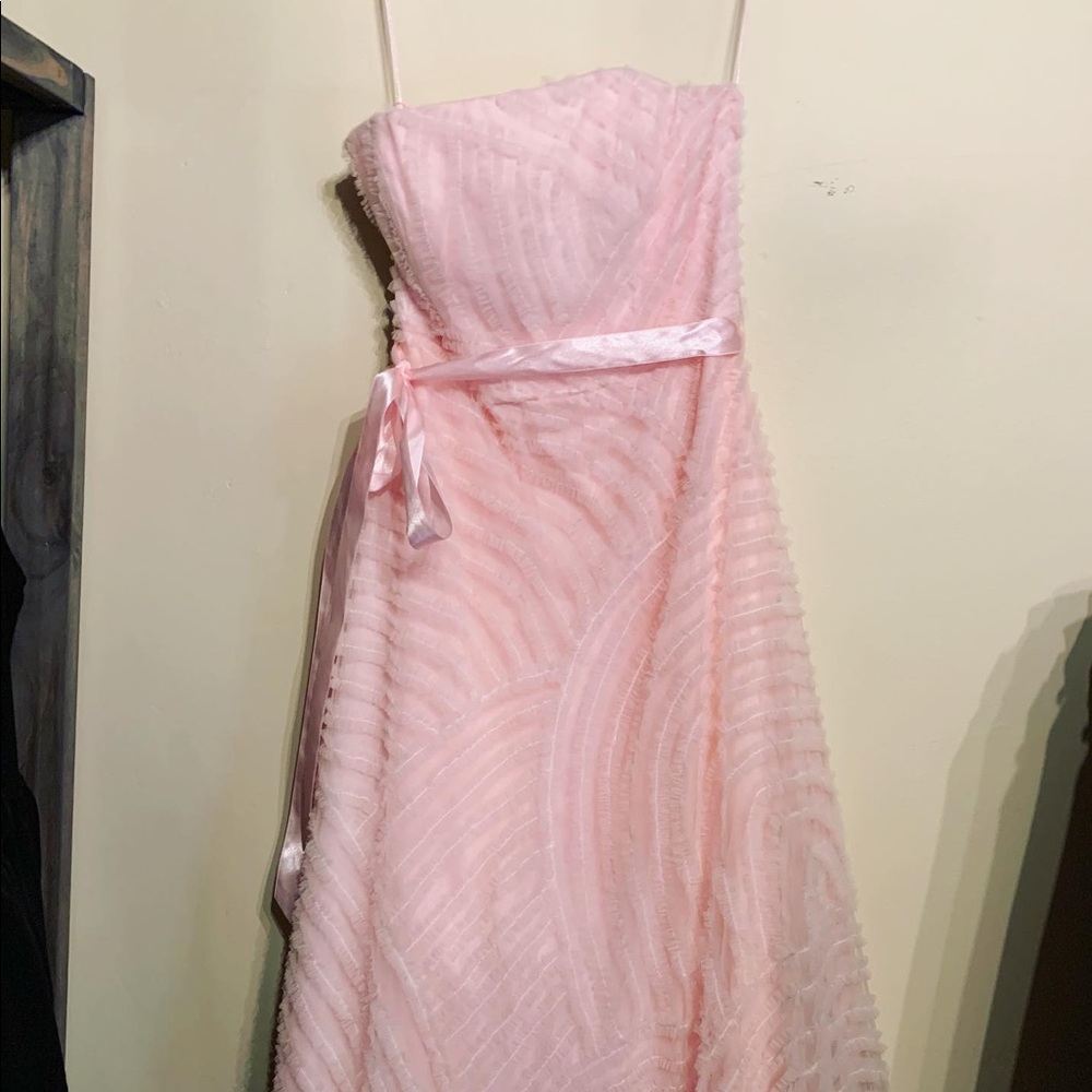 JS Collections strapless pink cocktail dress